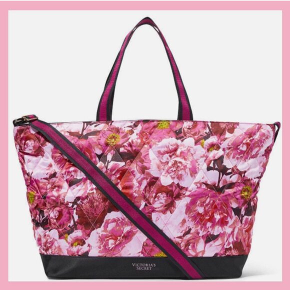 NWT Victoria's Secret Floral Weekender Quilted Duffle Tote Bag - Picture 3 of 5